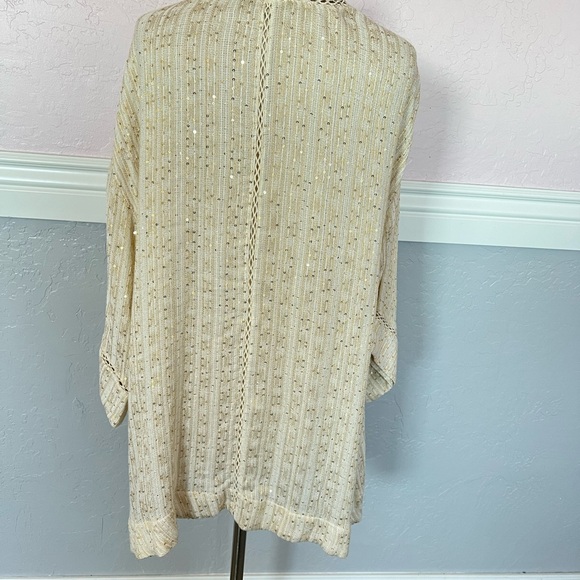 Soft Surroundings Cream Cardigan with Cable Knit and Dolman Sleeves - Picture 8 of 16